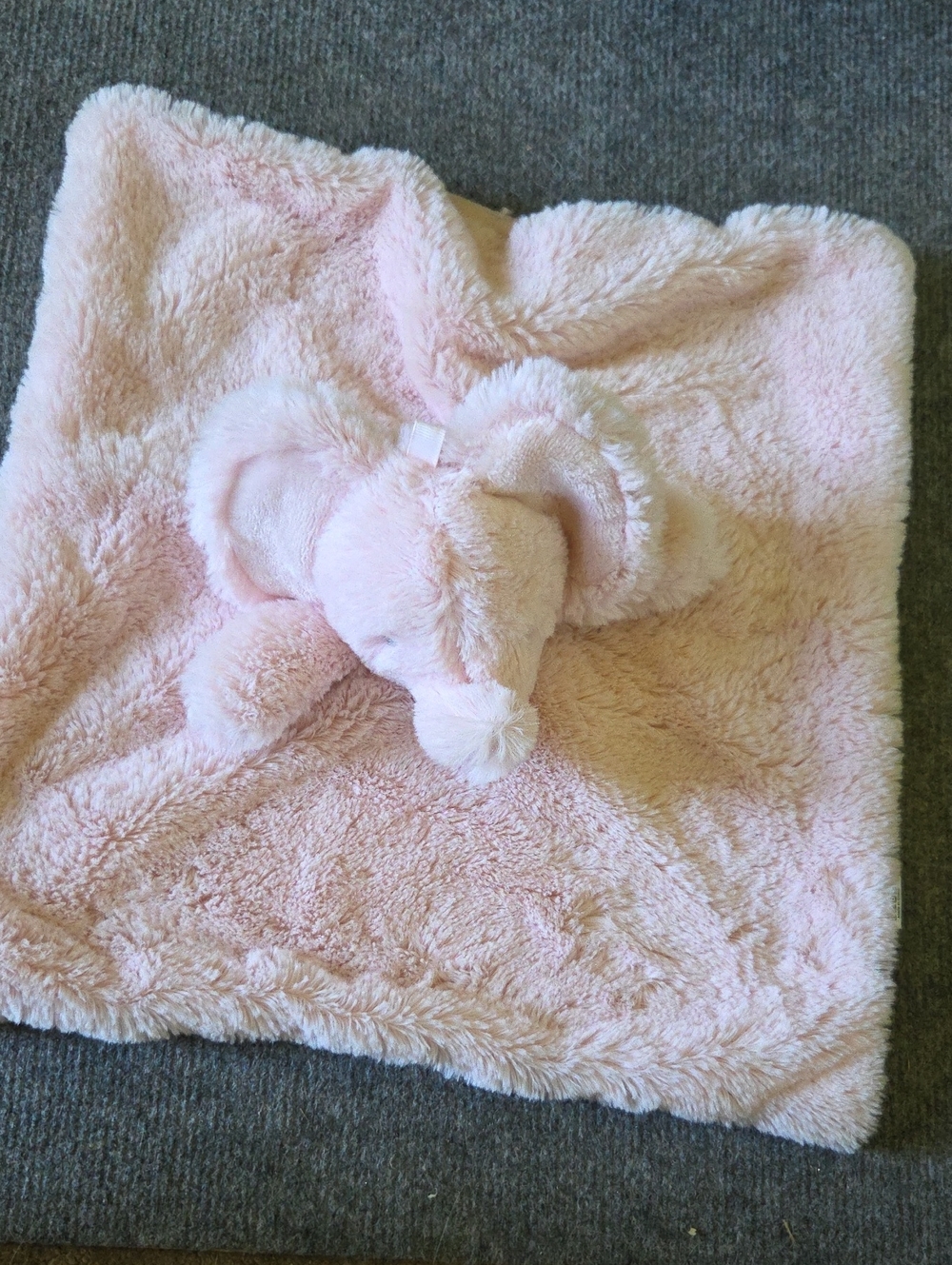 Oobles Plush Pink Elephant Lovey Blanket